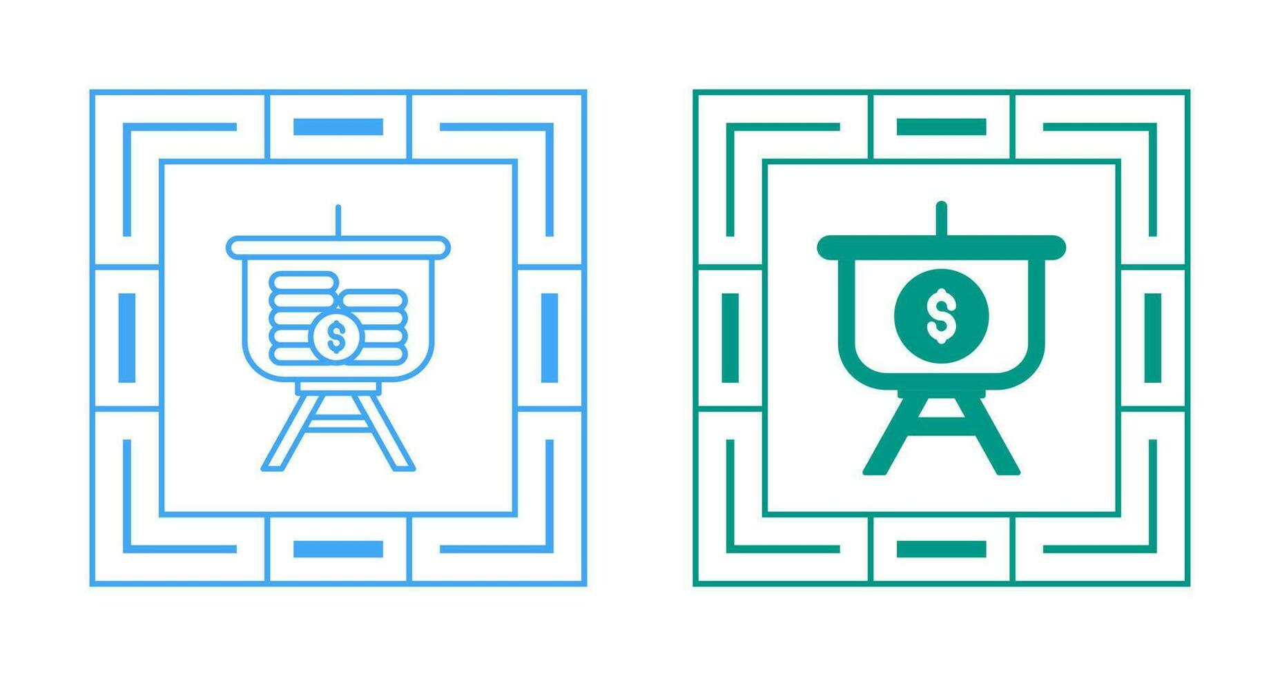 dollar presentation vektor ikon