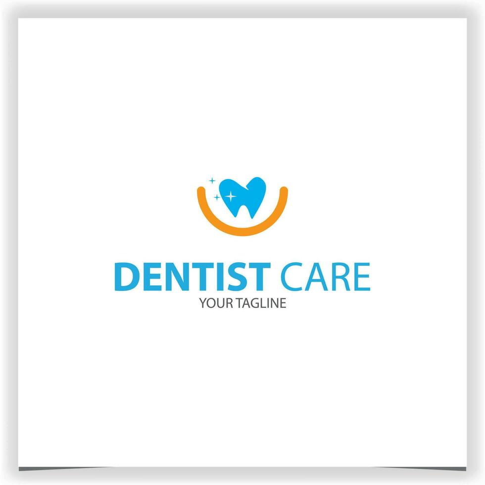 leende tandläkare service tand ortodontisk logotyp premie elegant mall vektor eps 10