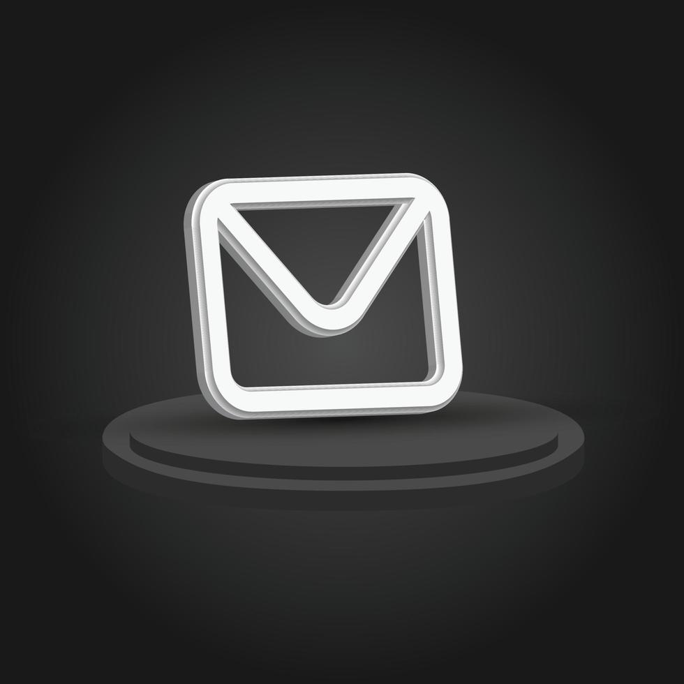 realistisches 3D-E-Mail-Symbol isoliert 3D-Symbol vektor