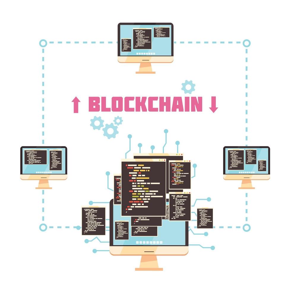 Designkonzept der Blockchain-Technologie vektor