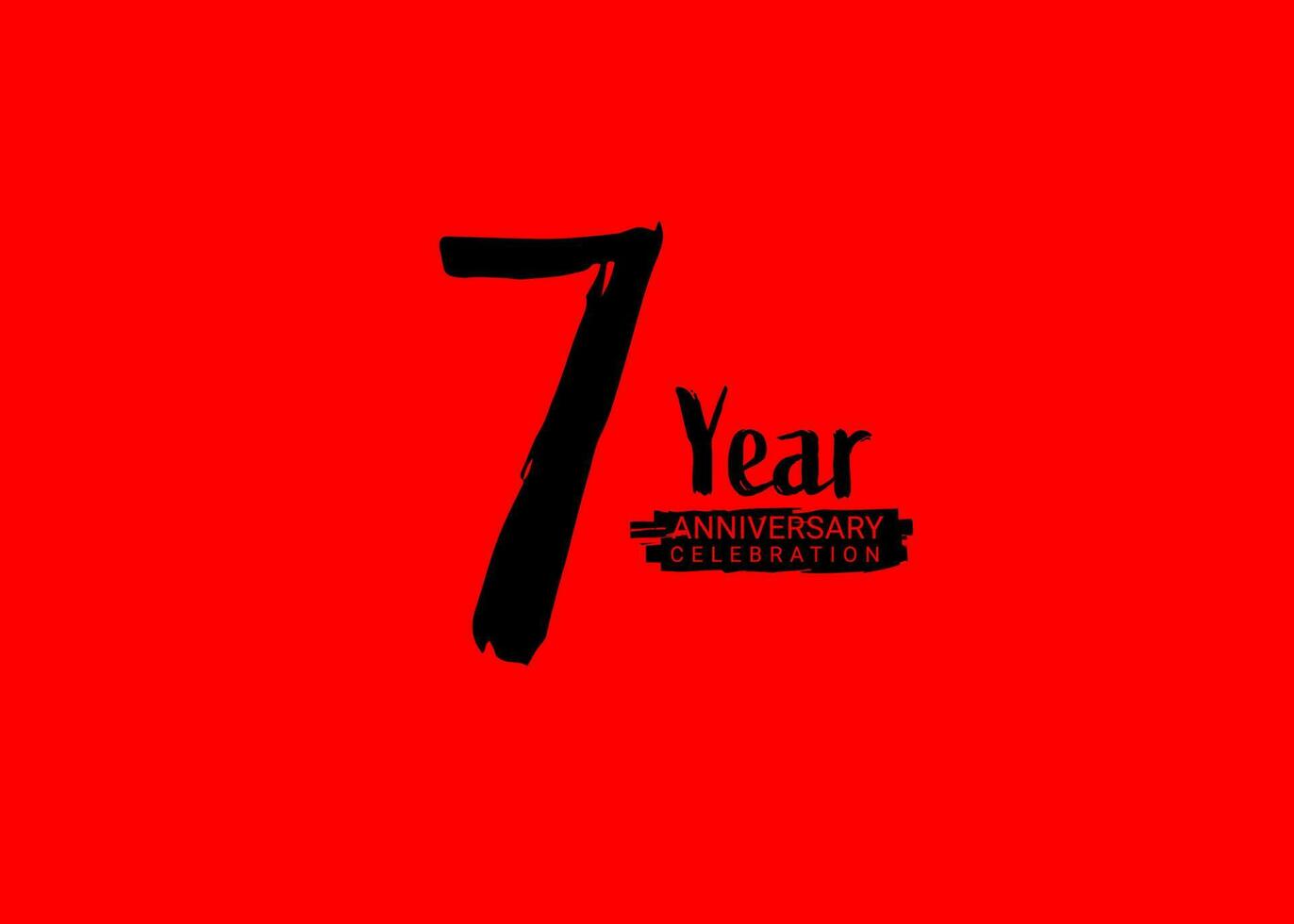 7 Jahre Jahrestag Feier Logo auf rot Hintergrund, 7 Nummer Logo Design, 7 .. Geburtstag Logo, Logo Jubiläum, Vektor Jahrestag zum Feier, Poster, Einladung Karte