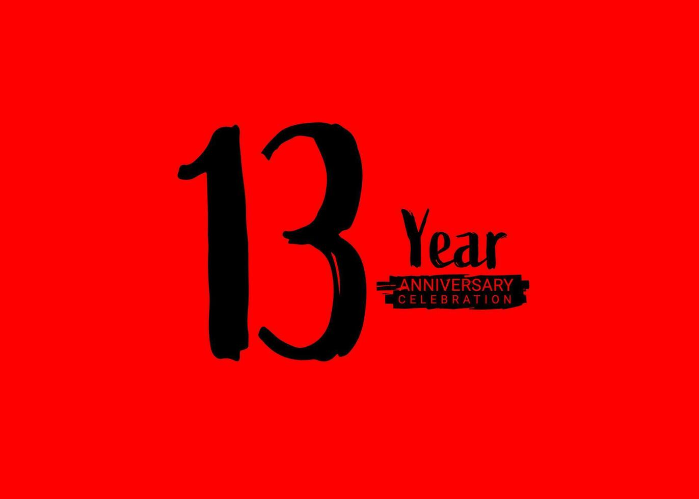 13 år årsdag firande logotyp på röd bakgrund, 13 siffra logotyp design, 13: e födelsedag logotyp, logotyp årsdag, vektor årsdag för firande, affisch, inbjudan kort