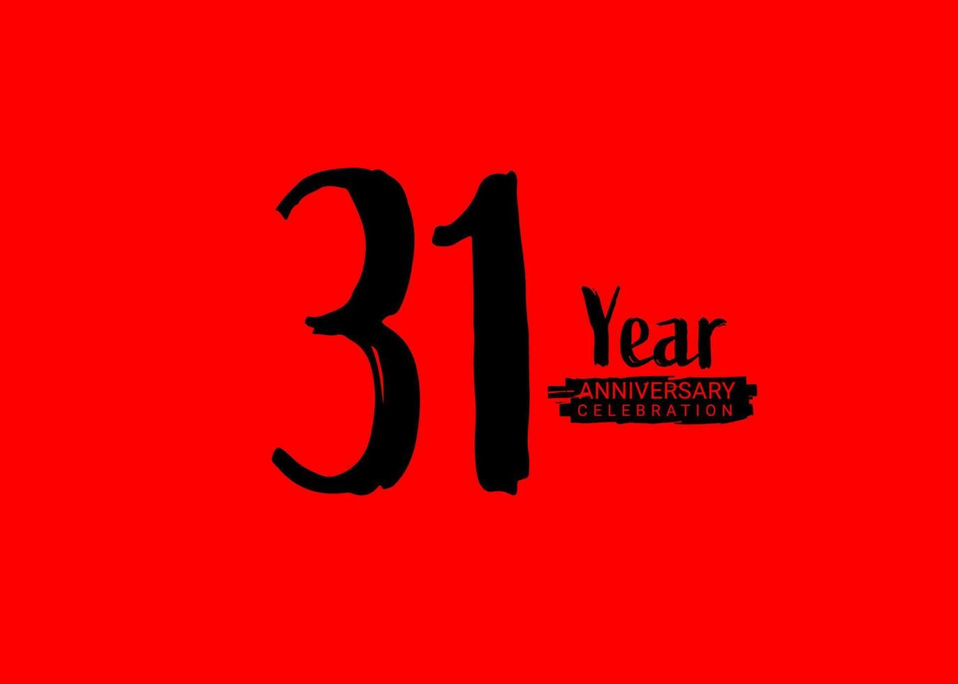 31 år årsdag firande logotyp på röd bakgrund, 31 siffra logotyp design, 31: e födelsedag logotyp, logotyp årsdag, vektor årsdag för firande, affisch, inbjudan kort
