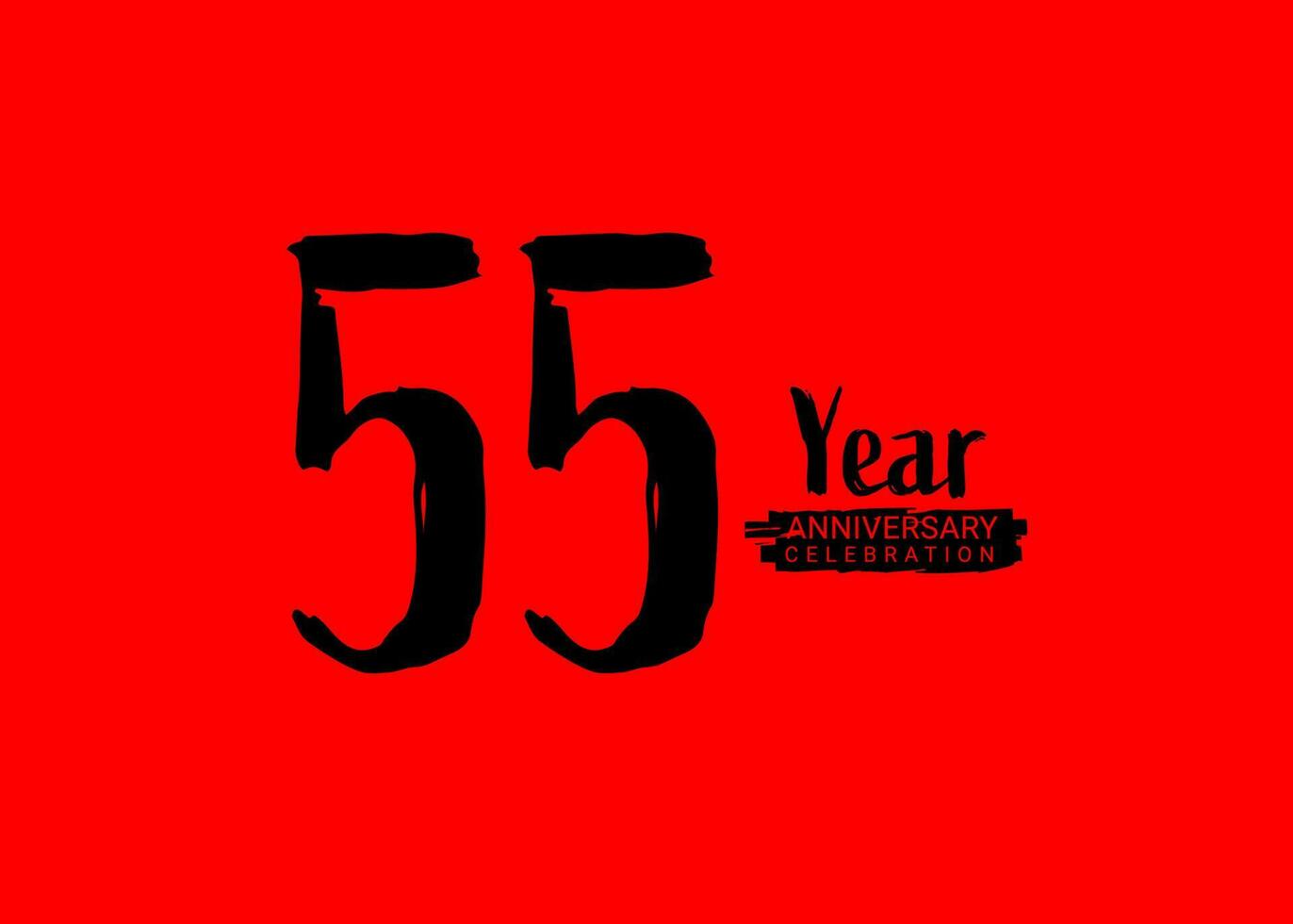 55 år årsdag firande logotyp på röd bakgrund, 55 siffra logotyp design, 55:e födelsedag logotyp, logotyp årsdag, vektor årsdag för firande, affisch, inbjudan kort