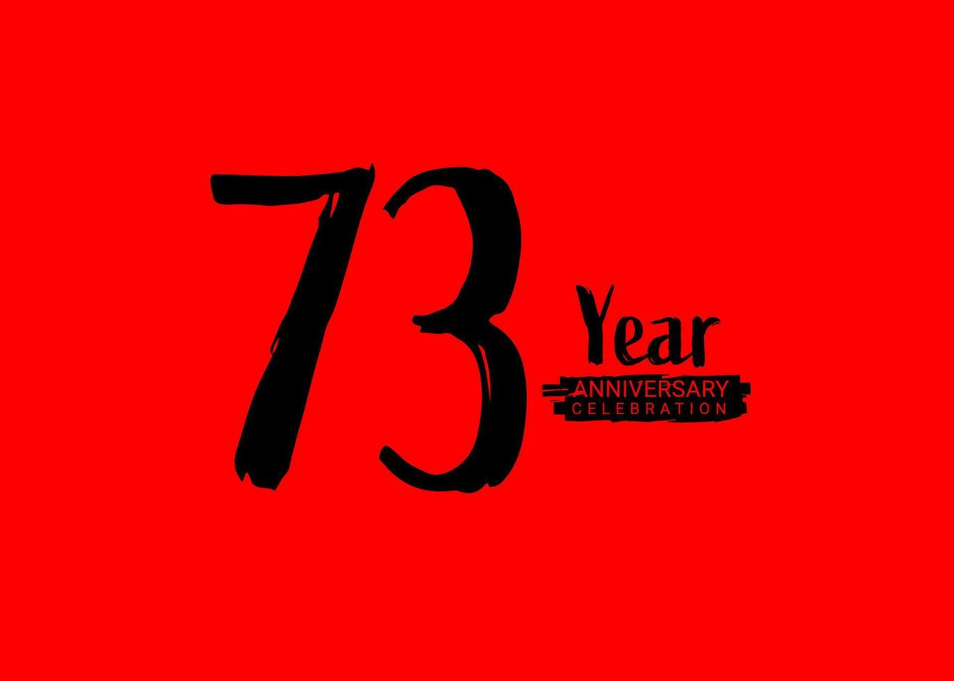 73 år årsdag firande logotyp på röd bakgrund, 73 siffra logotyp design, 73:a födelsedag logotyp, logotyp årsdag, vektor årsdag för firande, affisch, inbjudan kort