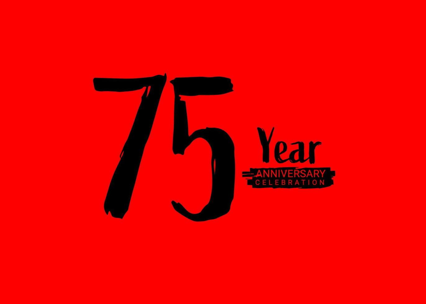 75 år årsdag firande logotyp på röd bakgrund, 75 siffra logotyp design, 75:a födelsedag logotyp, logotyp årsdag, vektor årsdag för firande, affisch, inbjudan kort