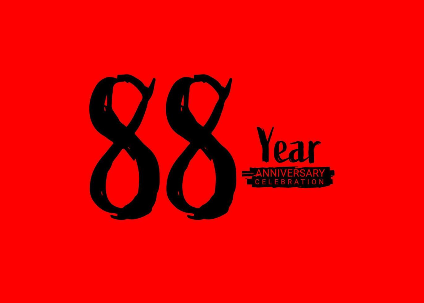 88 år årsdag firande logotyp på röd bakgrund, 88 siffra logotyp design, 88:a födelsedag logotyp, logotyp årsdag, vektor årsdag för firande, affisch, inbjudan kort