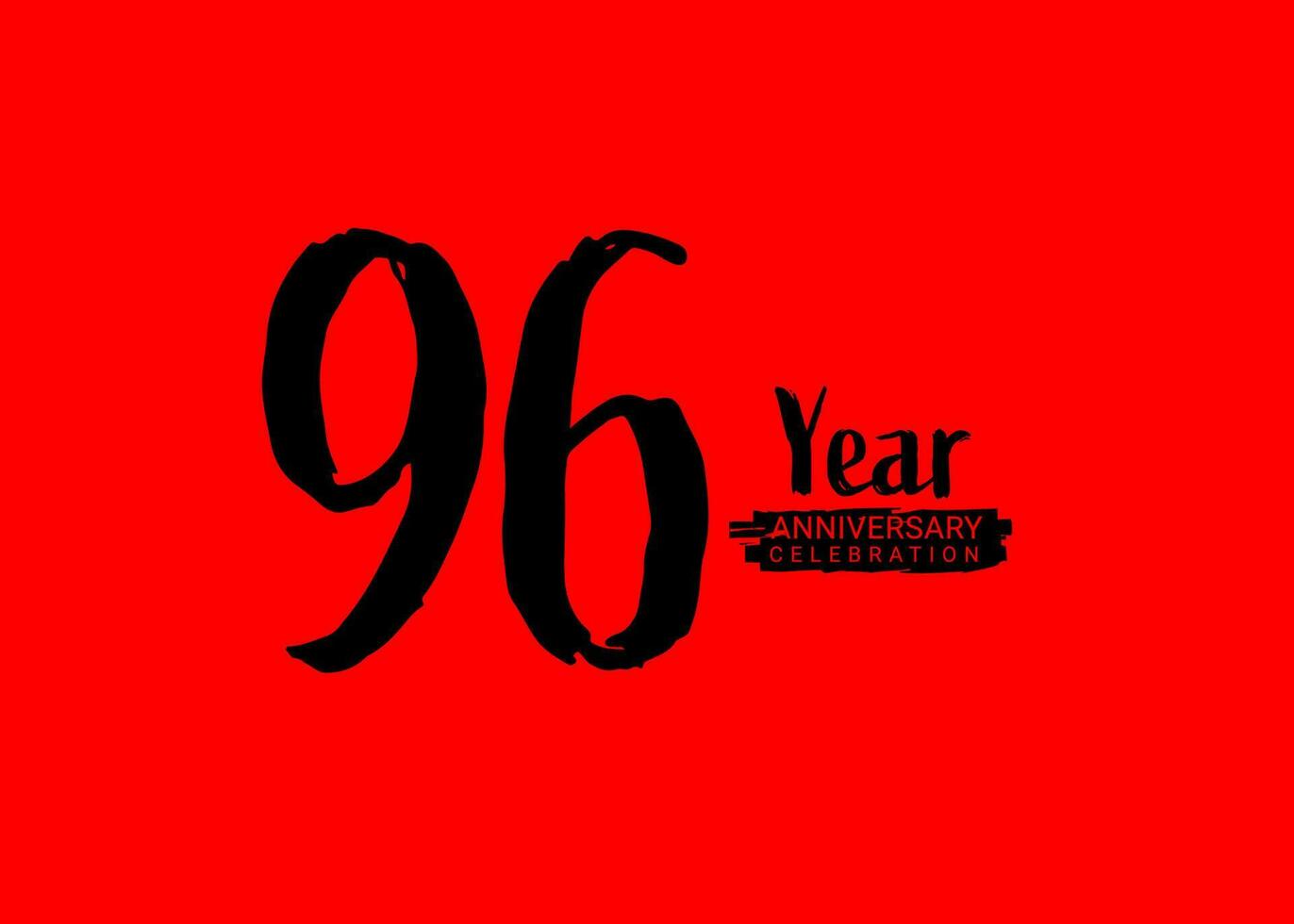 96 år årsdag firande logotyp på röd bakgrund, 96 siffra logotyp design, 96:a födelsedag logotyp, logotyp årsdag, vektor årsdag för firande, affisch, inbjudan kort