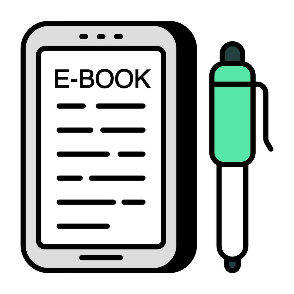 konzeptionelle eben Design Symbol von Handy, Mobiltelefon Buch vektor
