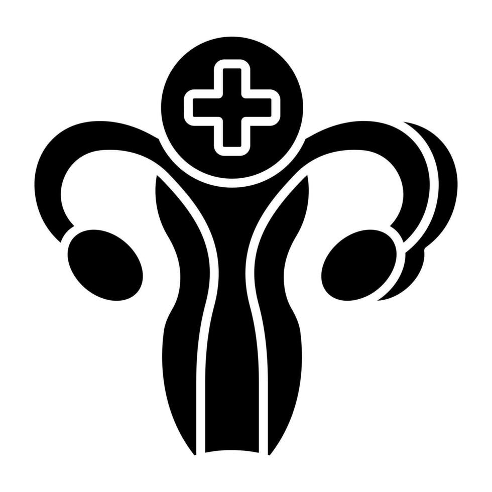 ett ikon design av kvinna reproduktiv organ vektor