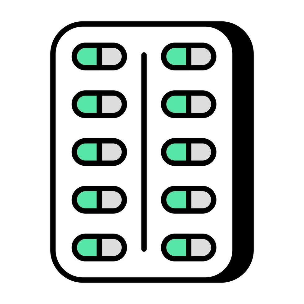 en redigerbar designikon av pillerremsa vektor