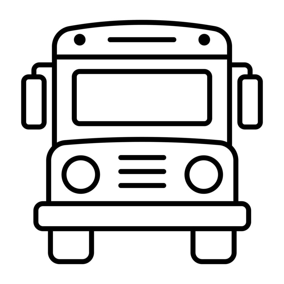 eine editierbare Designikone des Schulbusses vektor