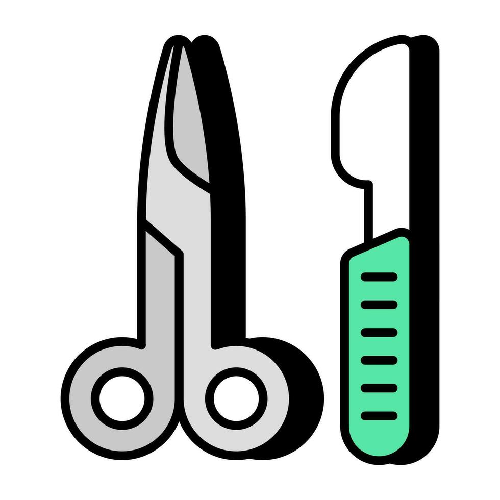 Premium-Download-Symbol für chirurgische Instrumente vektor