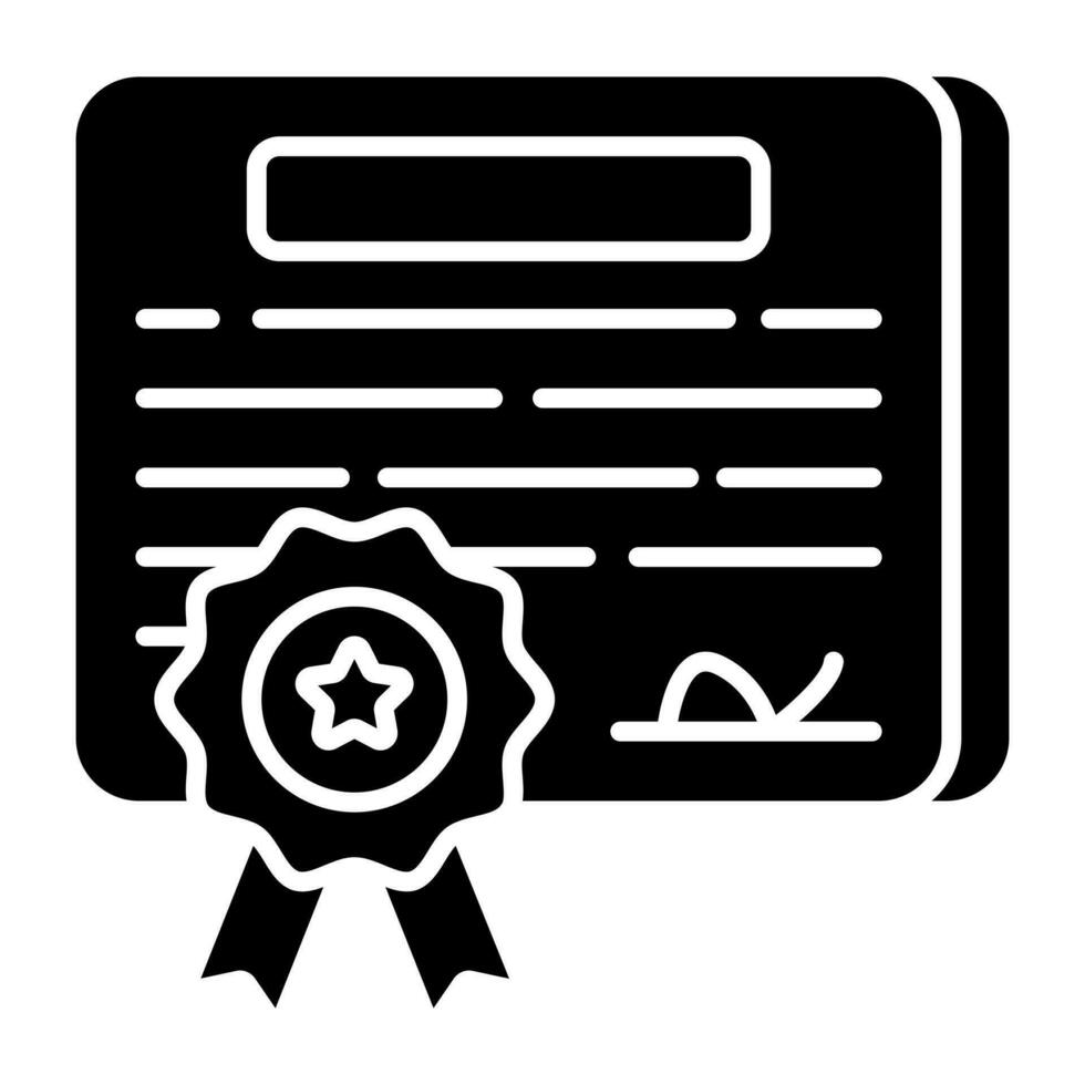 en unik design ikon av certifikat vektor