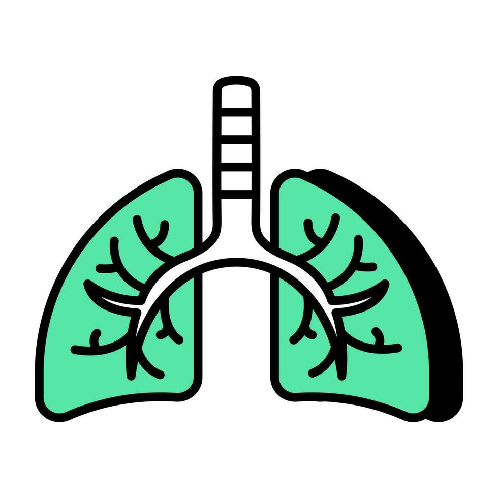 premium nedladdningsikon för lungor vektor