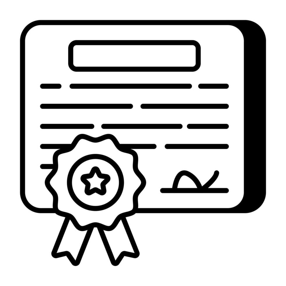 en unik design ikon av certifikat vektor