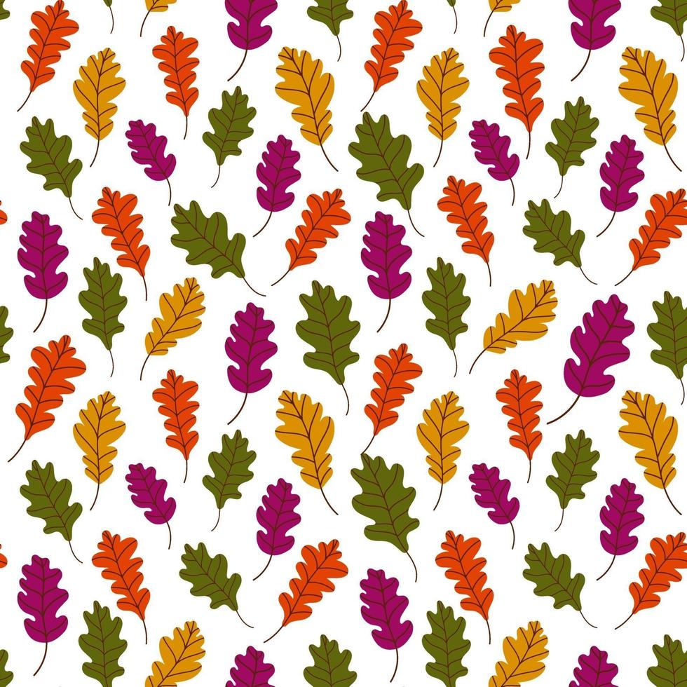 Gefallene Blätter pattern.bothnian Herbstmuster mit gefallenen Blättern von Bäumen auf einem weißen Hintergrund vektor