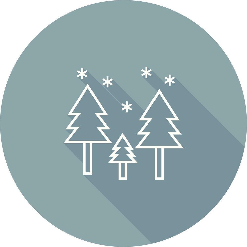 snöar i träd vektor ikon