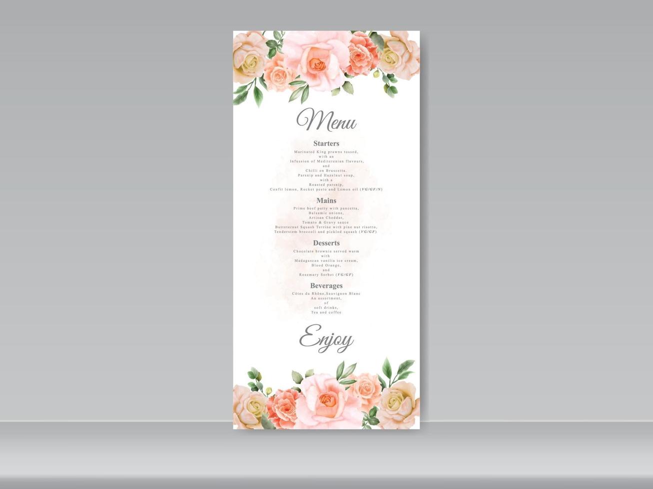 schöne Hochzeitskarte Set Rosen Design vektor