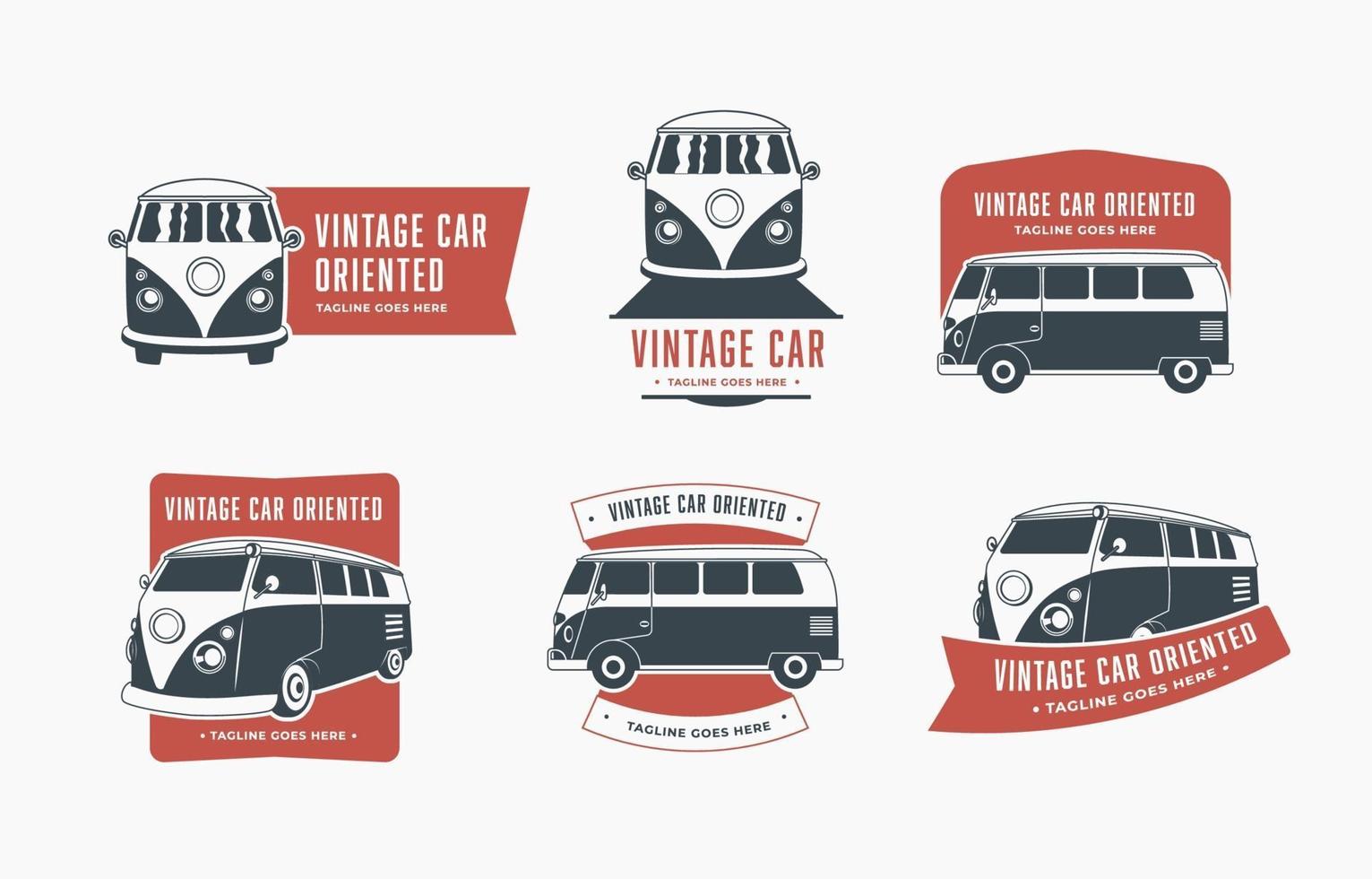 Vintage Van Logo Sammlung vektor