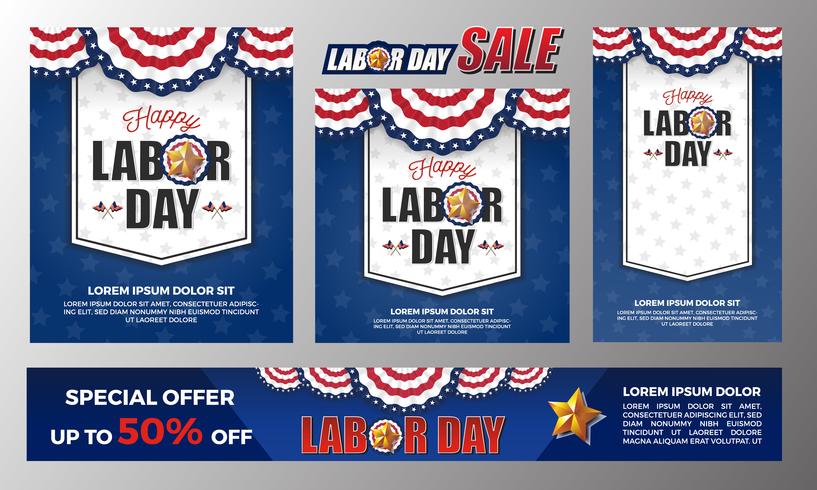 Lycklig Labour Day banner bakgrundsdesign. Vektor illustration