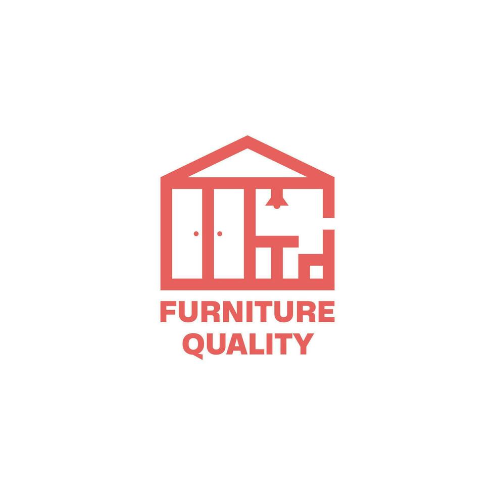 Logo mit ein Kombination von Zuhause Einrichtung und ein minimalistisch Zuhause gestalten vektor