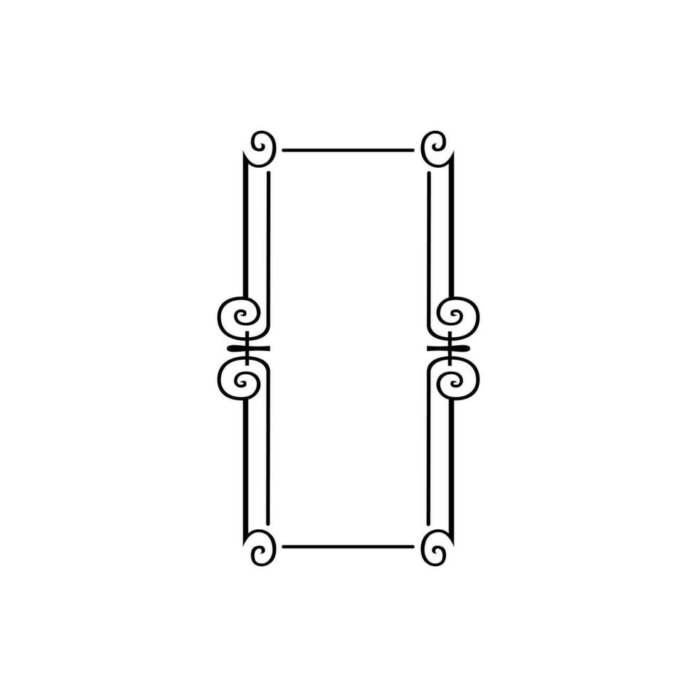 Jahrgang kalligraphisch Frames Vektor Symbol. retro elegant Zier Grenzen Illustration unterzeichnen. alt Spiegel Symbol.