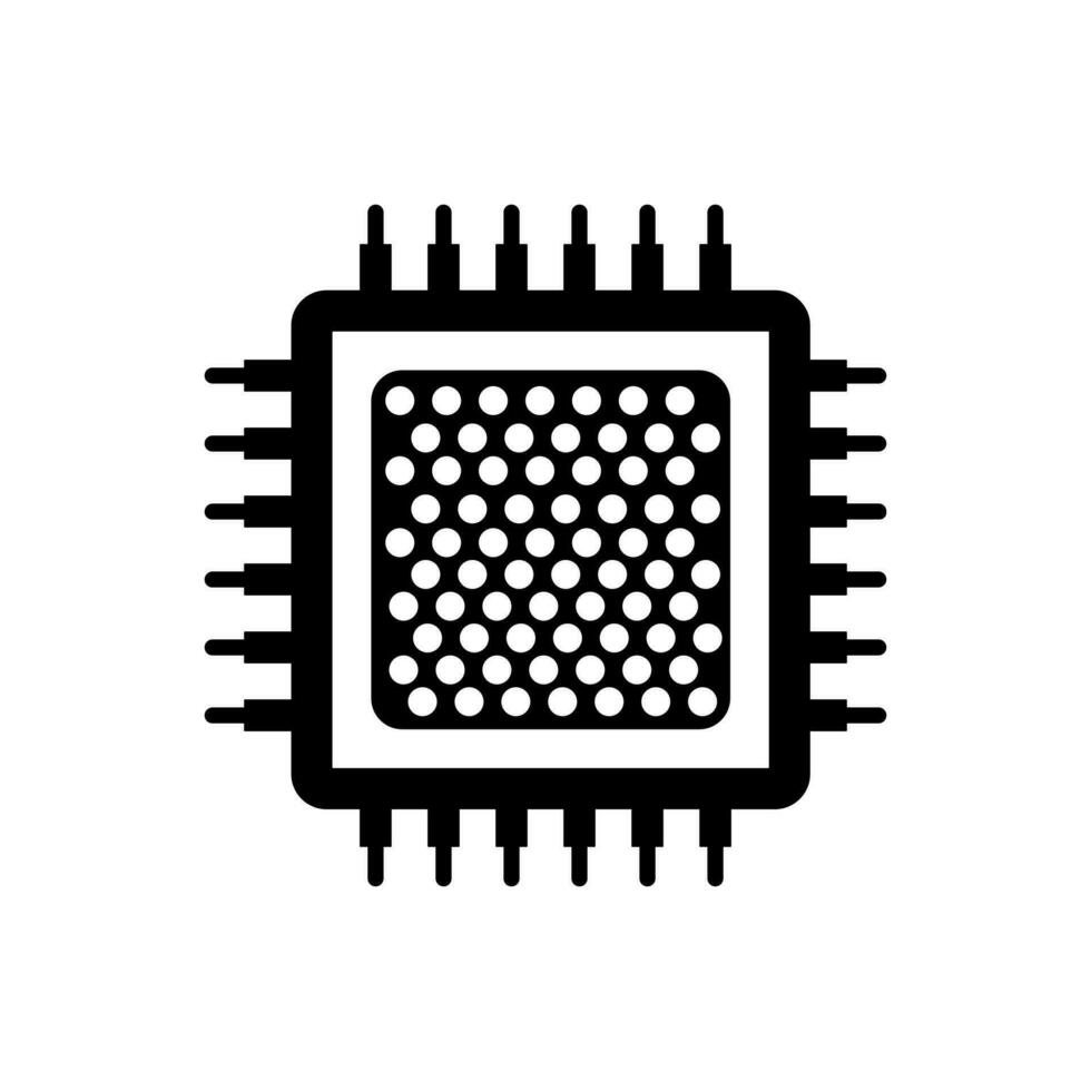 Chip Vektor Symbol. Mikrochip Illustration Symbol. Zentralprozessor unterzeichnen. Ader Logo.