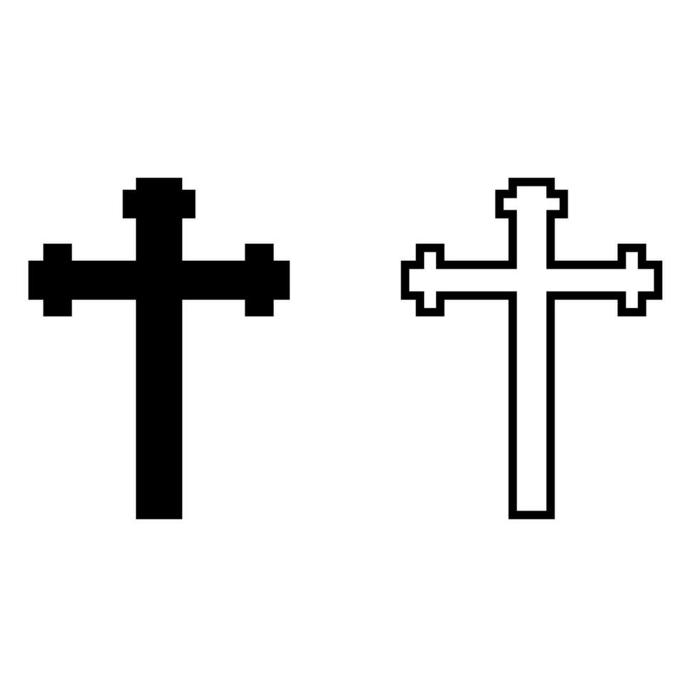 Christian Kreuz Vektor Symbol. Religion Illustration unterzeichnen. Glaubensbekenntnis Symbol. Bekenntnis Logo.