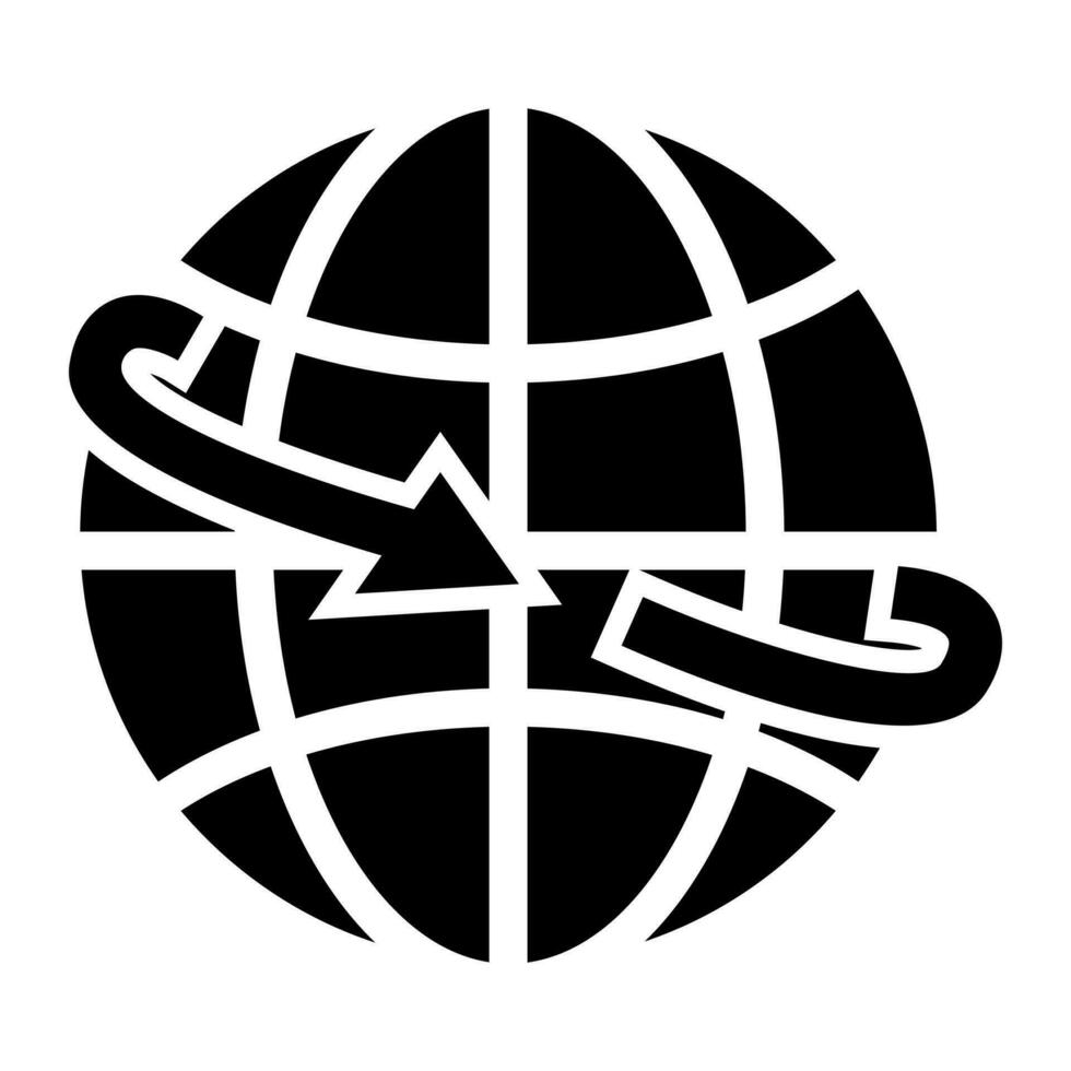 Globus Vektor Symbol. Navigation Illustration unterzeichnen. Welt Karte Symbol.