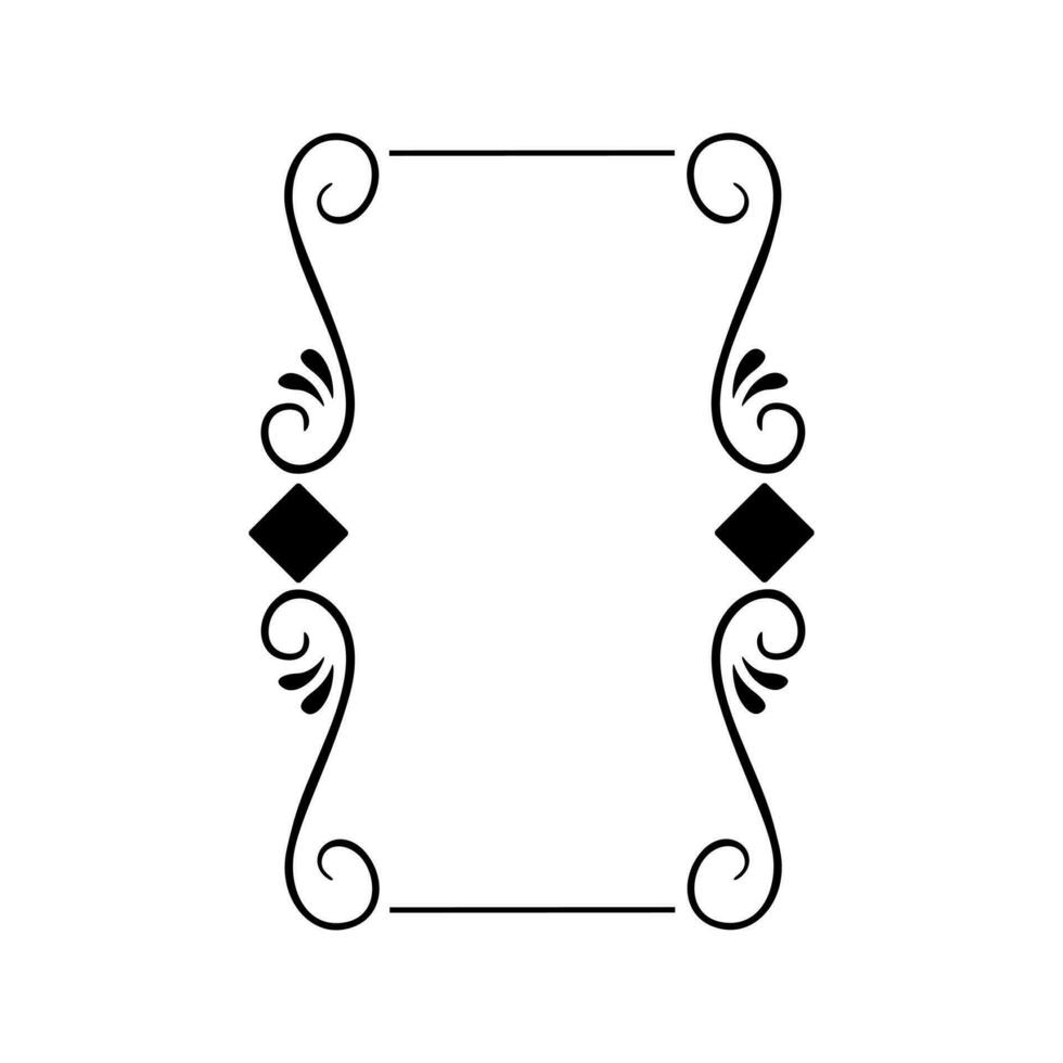 Jahrgang kalligraphisch Frames Vektor Symbol. retro elegant Zier Grenzen Illustration unterzeichnen. alt Spiegel Symbol.