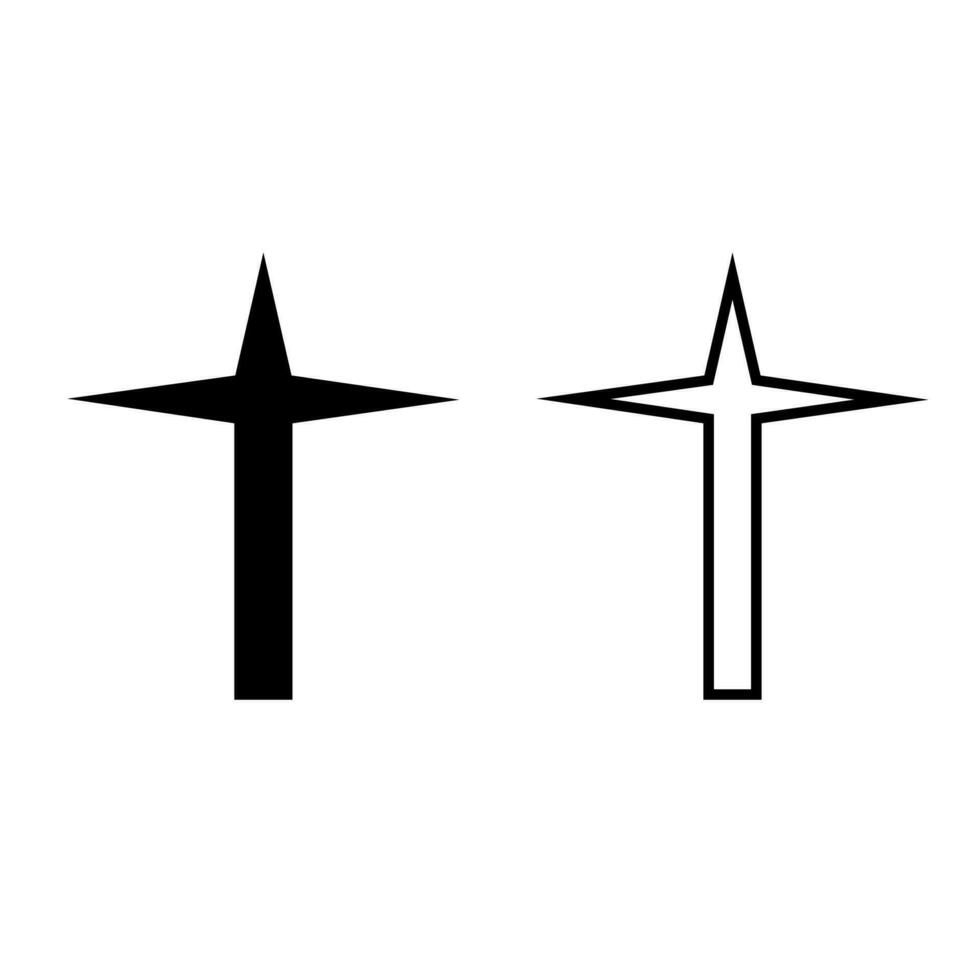 Christian Kreuz Vektor Symbol. Religion Illustration unterzeichnen. Glaubensbekenntnis Symbol. Bekenntnis Logo.