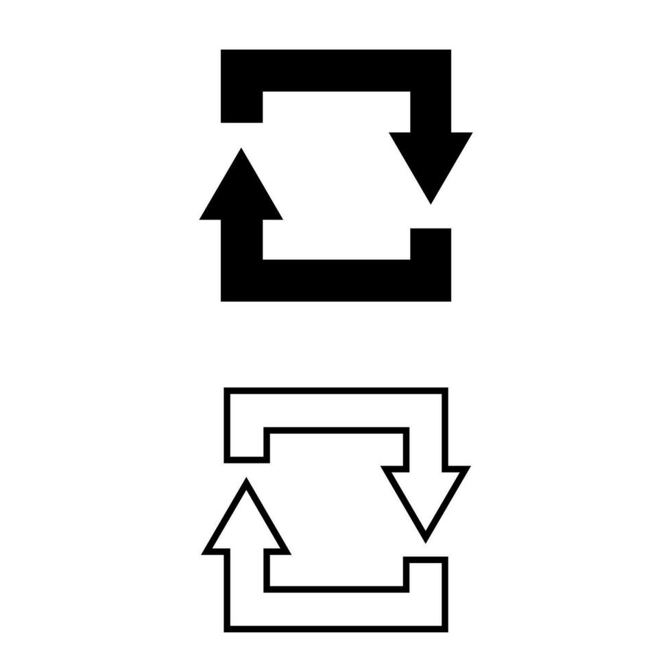 ladda om ikon vektor uppsättning. återställa illustration tecken samling. uppdatering symbol eller logotyp.