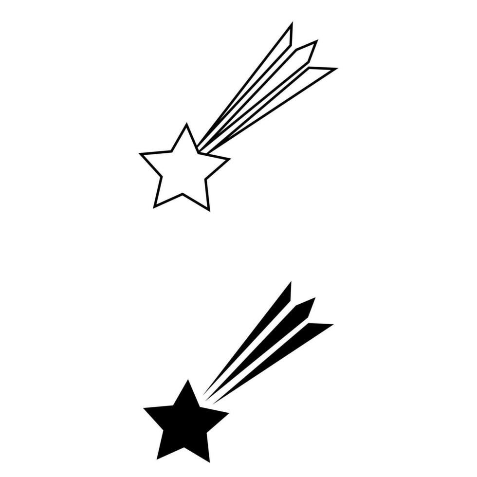 Schießen Sterne Symbol Vektor. Komet Schwanz oder Star Weg Illustration unterzeichnen. Feuerwerk Symbol oder Logo. vektor