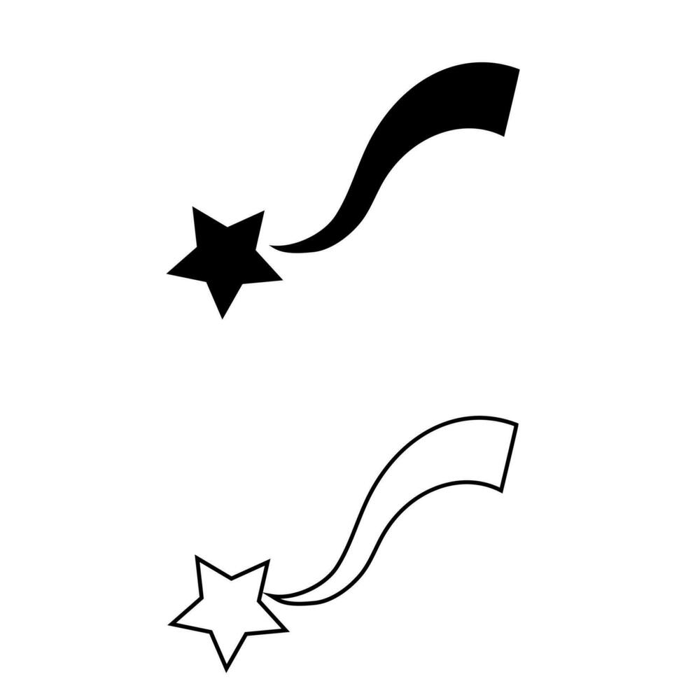 Schießen Sterne Symbol Vektor. Komet Schwanz oder Star Weg Illustration unterzeichnen. Feuerwerk Symbol oder Logo. vektor