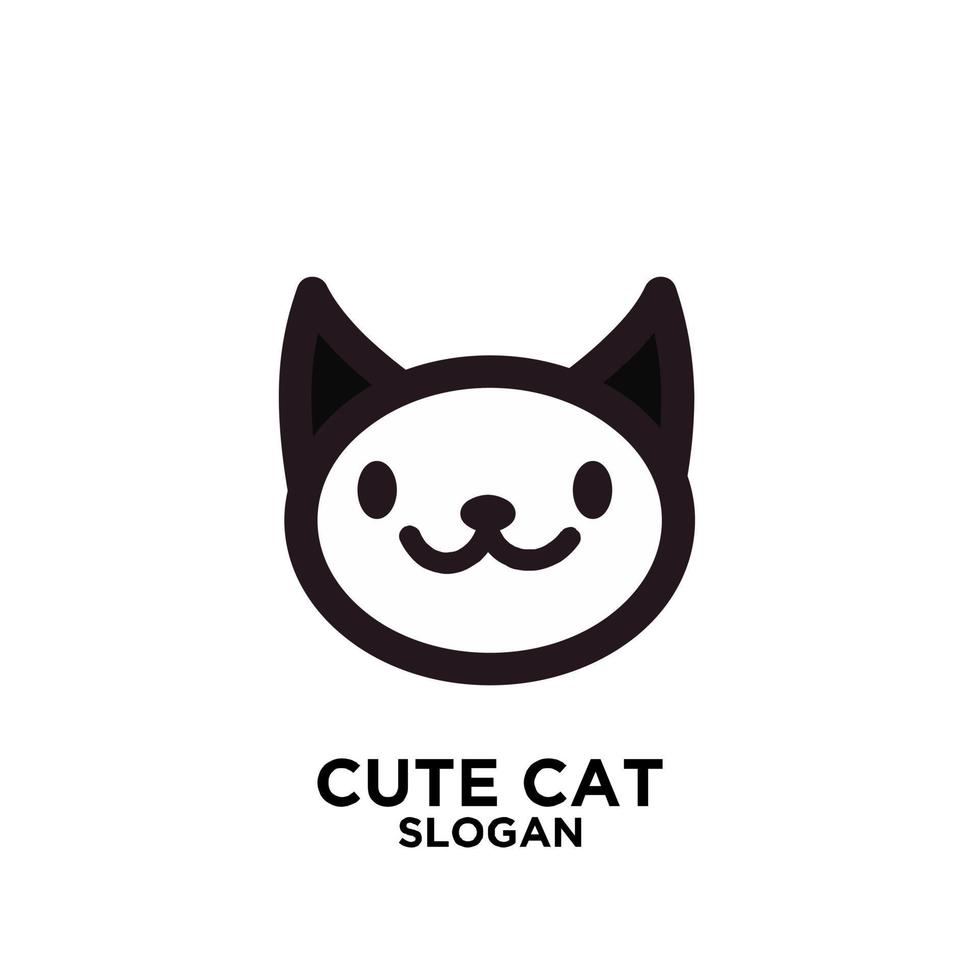 enkel minimalism söt katt vektor ikon logo design