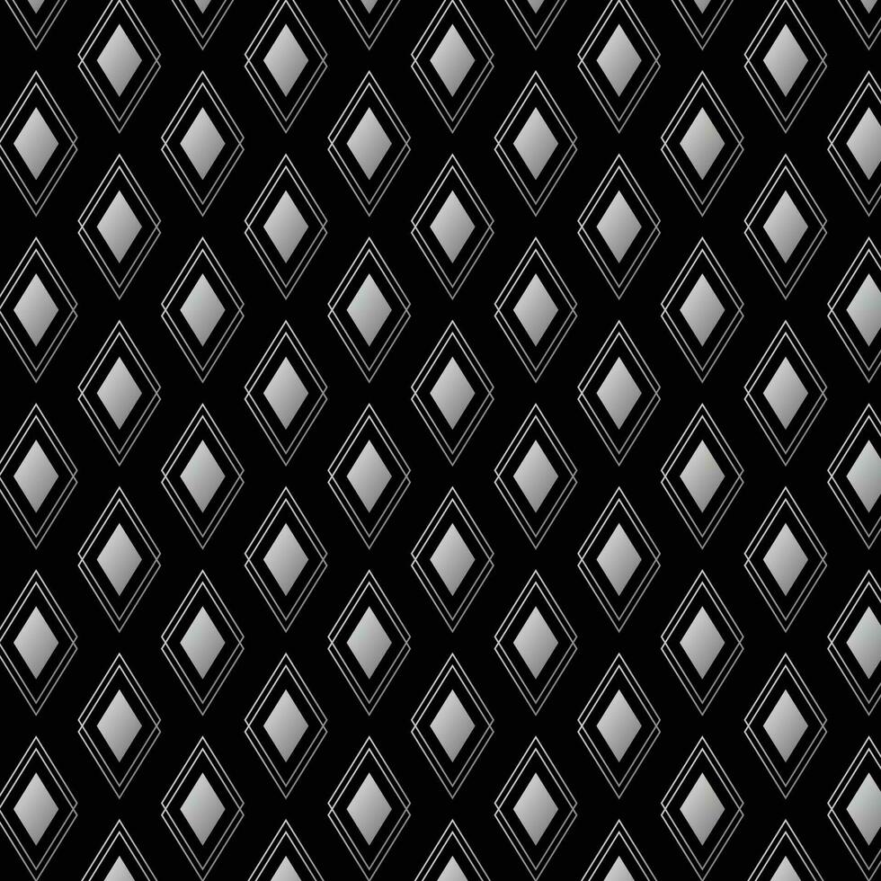abstrakt schwarz Weiß Gradient Rhombus Muster Kunst mit schwarz bg. vektor