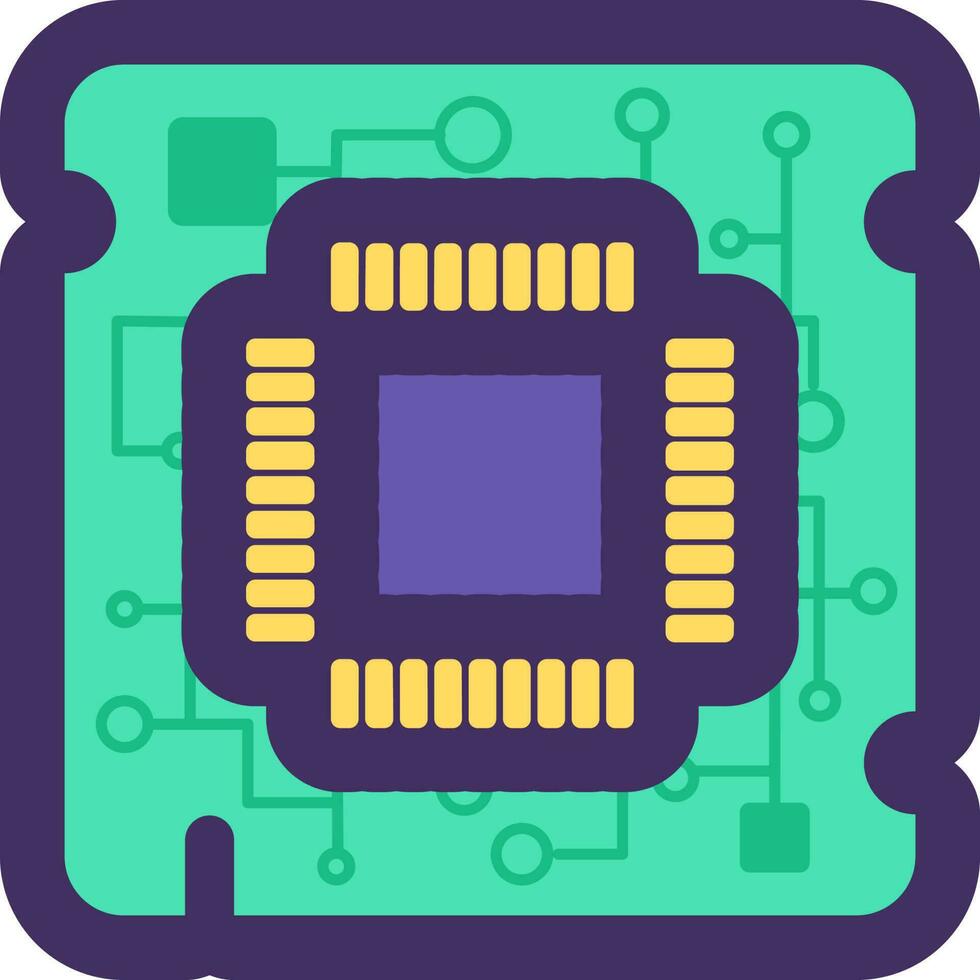 Gliederung e Abfall elektronisch Chip Symbol vektor