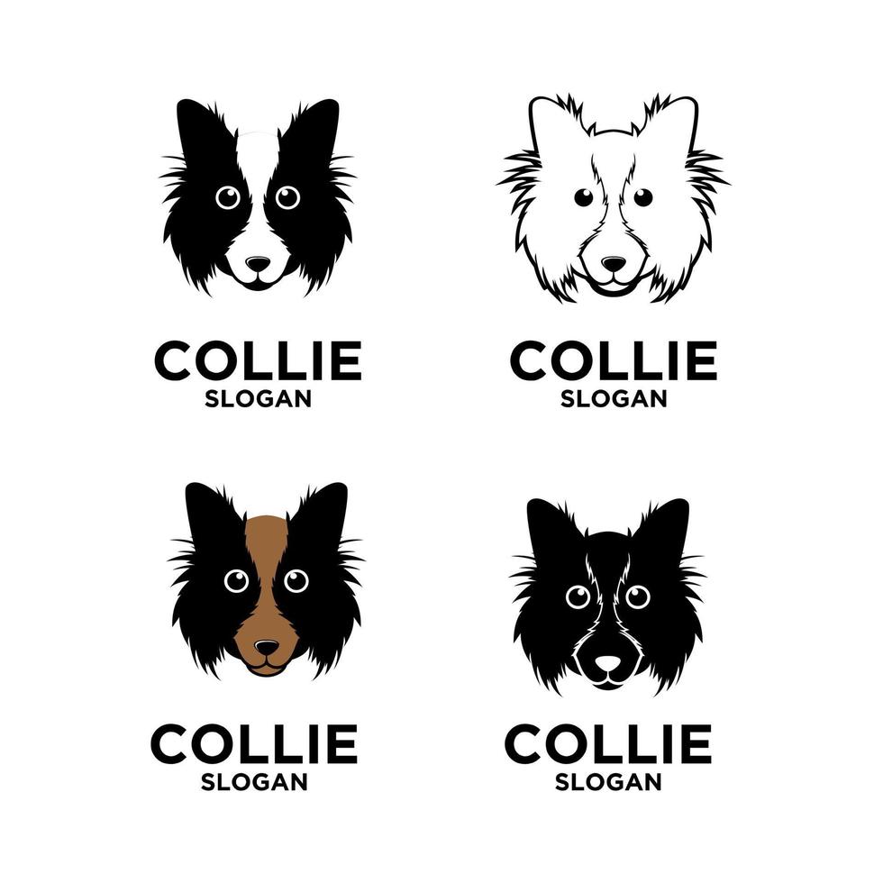 collie hund enkel logotyp design vektor