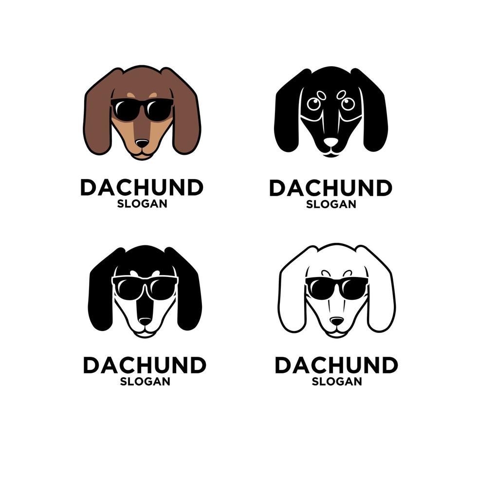 Dackel Head Dog Logo vektor