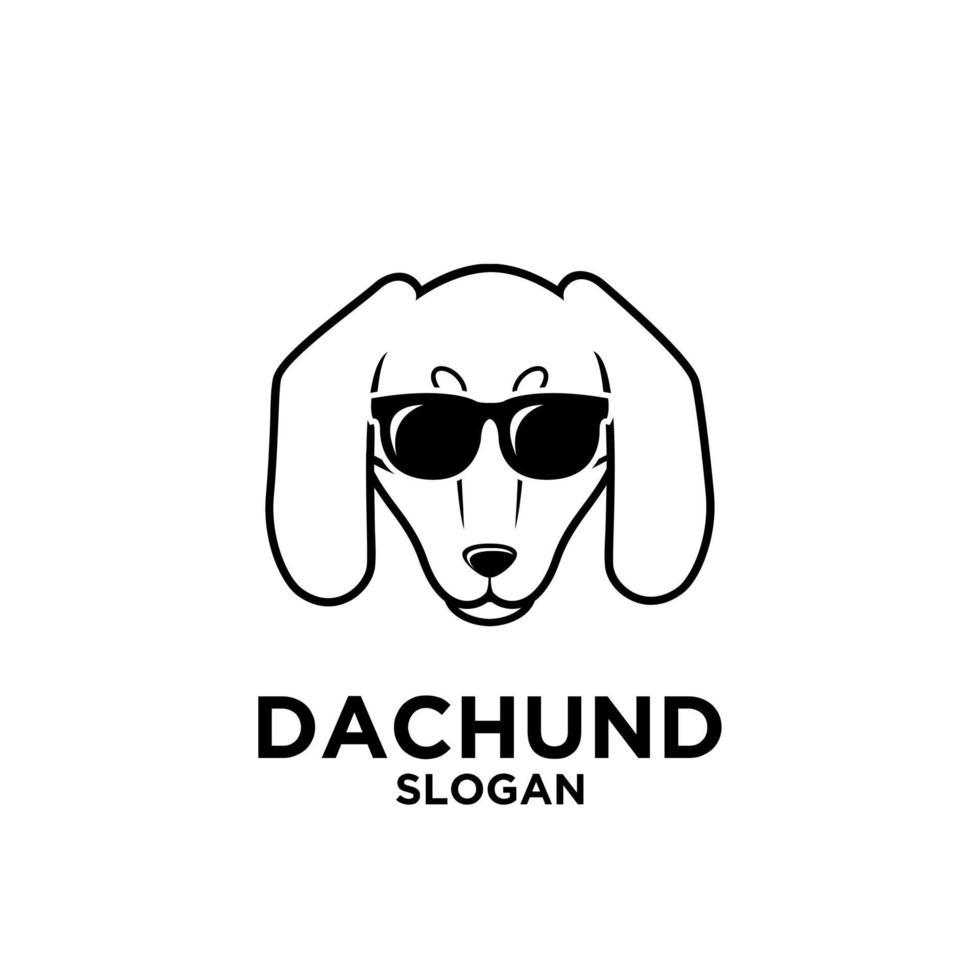 Dackel Head Dog Logo vektor