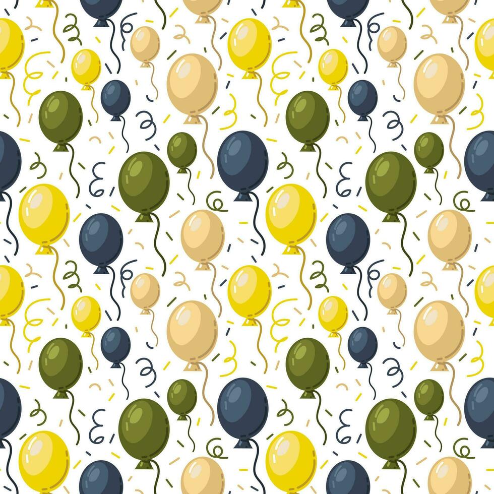 ein Muster von Luftballons mit ein dekorativ Muster und Pailletten von hell Farben. Geburtstag. Hintergrund zum ein festlich Gruß Karte und ein Geburtstag Einladung. Feiertage. Drucken auf Textilien und Papier vektor