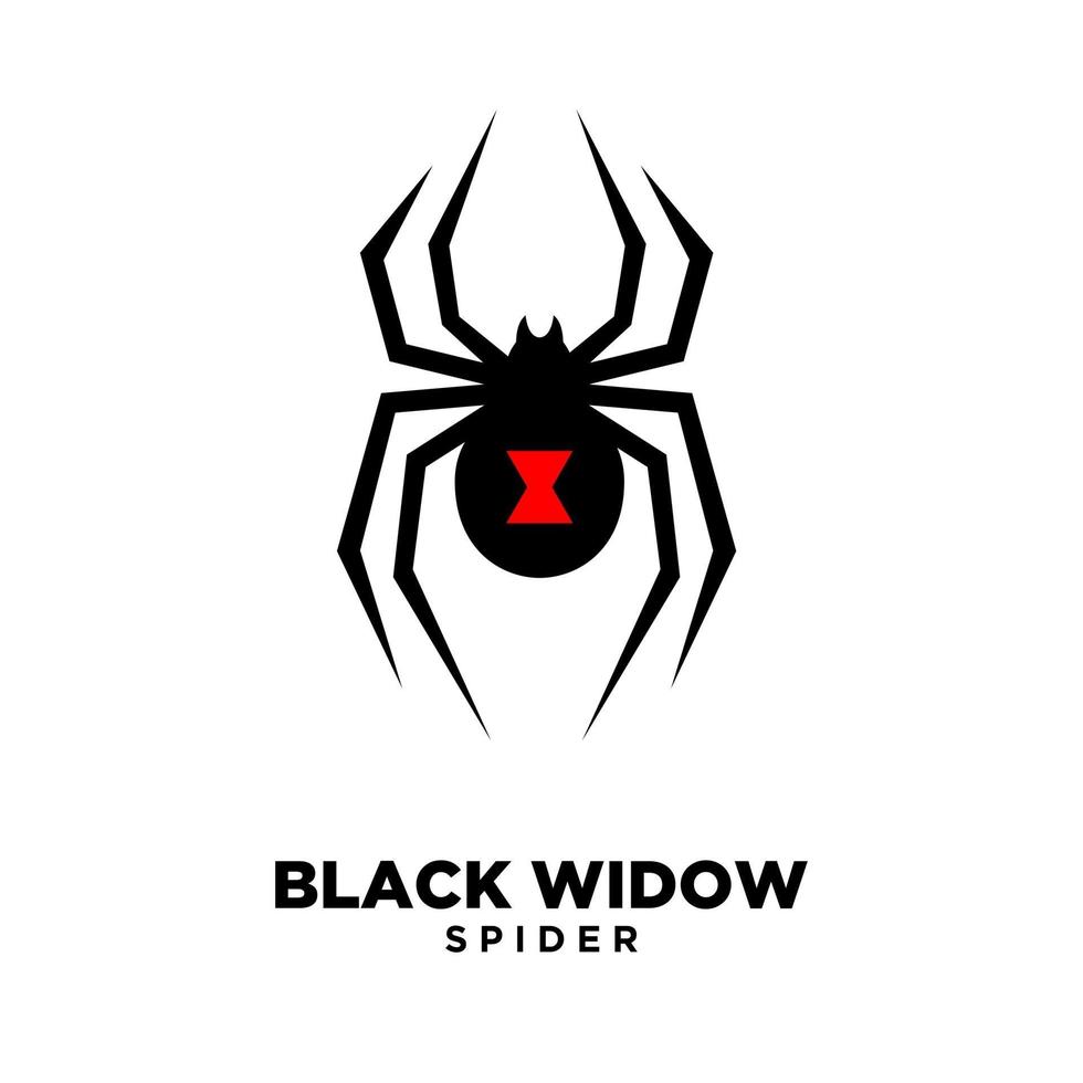 röd svart änka spindel logo ikon design vektor