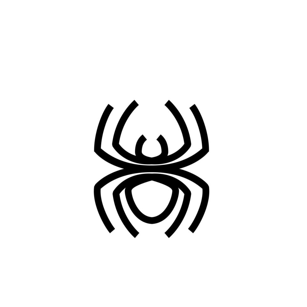 schwarzes Design der abstrakten Spinnenlogoikone vektor