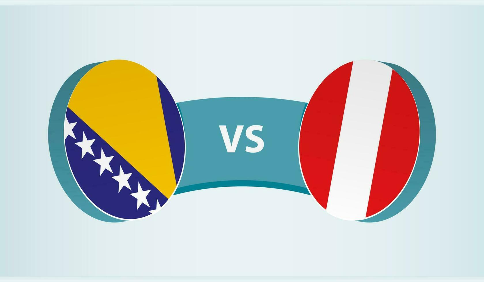 Bosnien und Herzegowina gegen Peru, Mannschaft Sport Wettbewerb Konzept. vektor