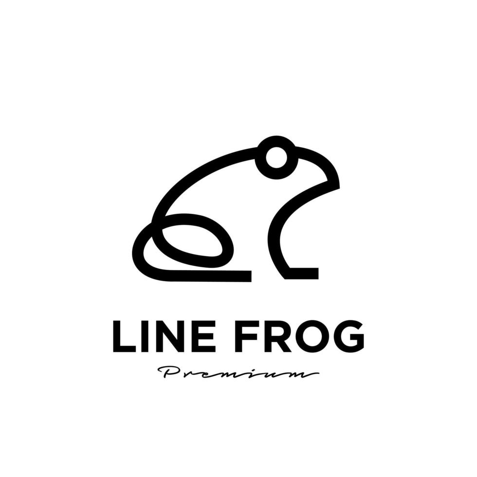 einfaches Froschlinienvektorlogo-Illustrationsdesign vektor