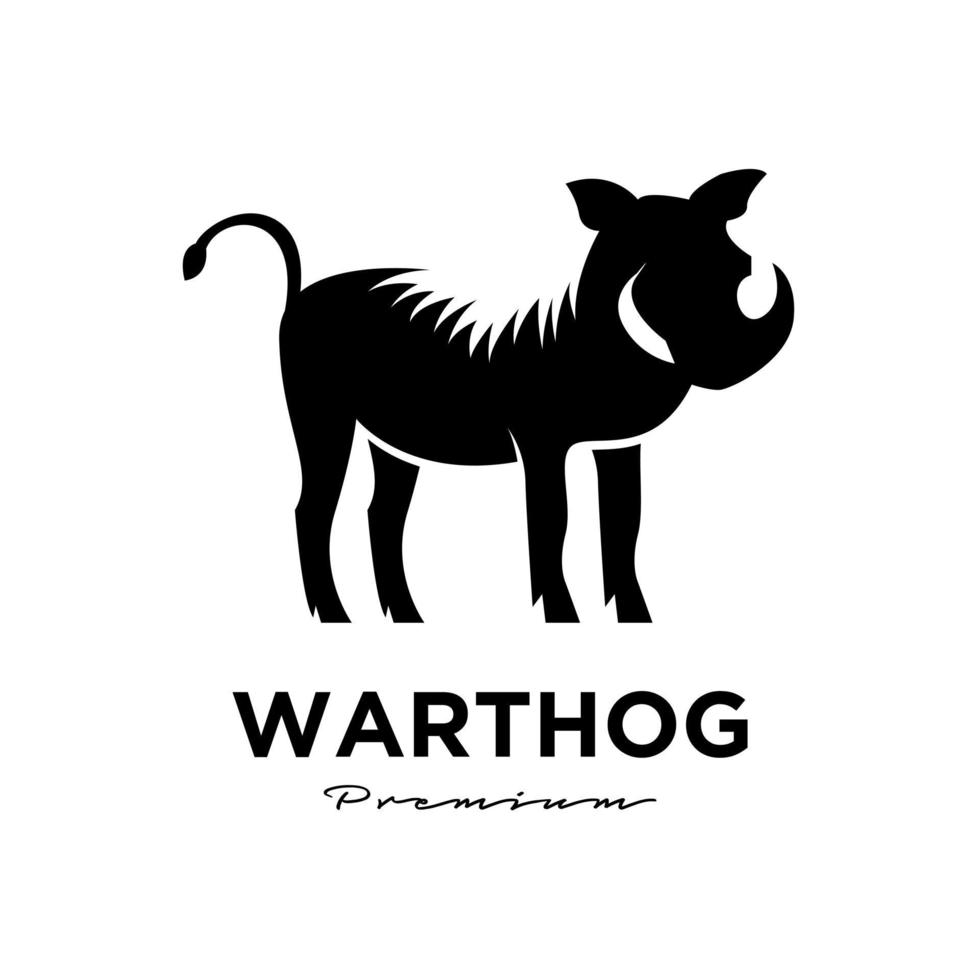 Warzenschwein einfaches Vektorlogo Illustrationsdesign vektor