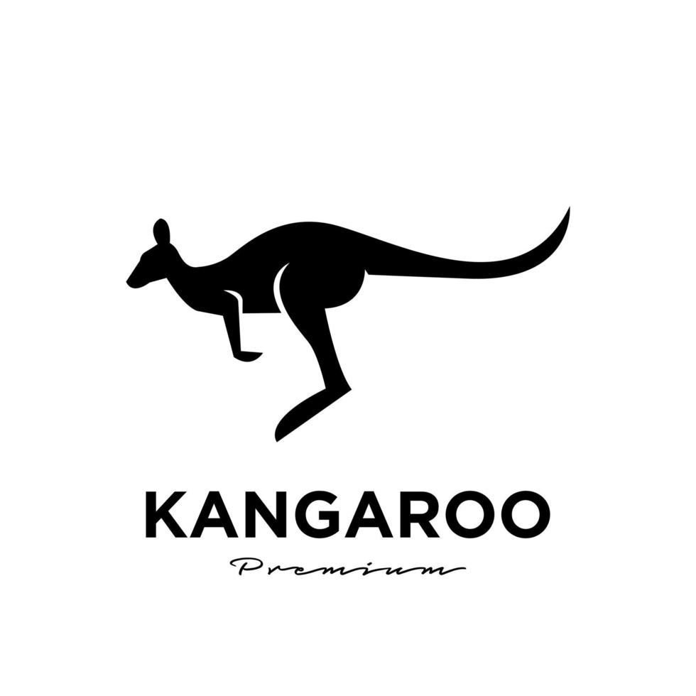 Känguru Wallaby Logo Vektor Symbol Premium Illustration