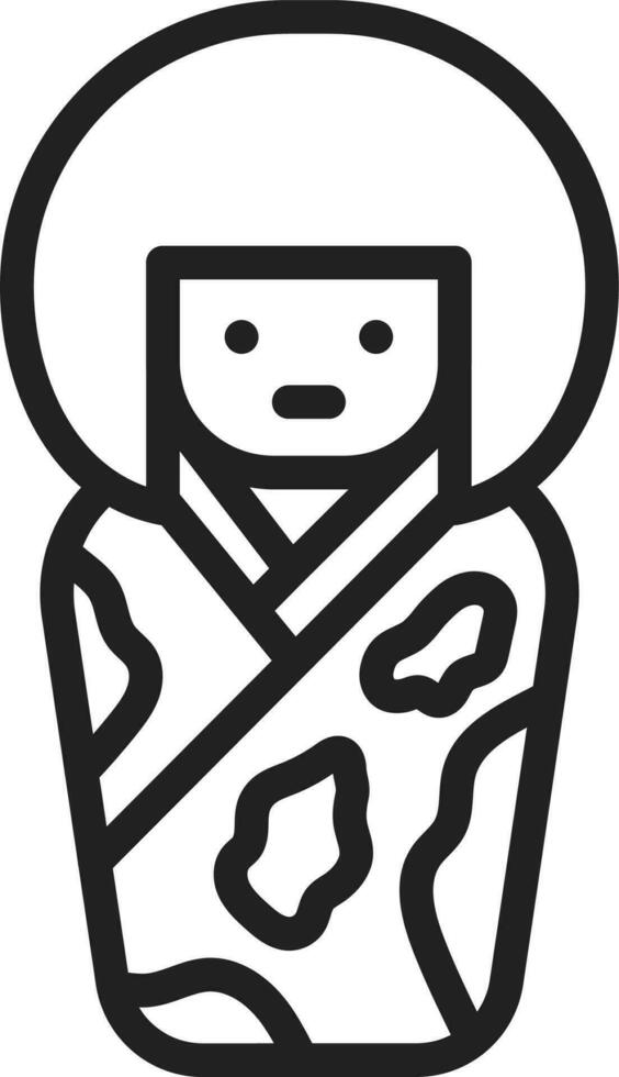 japansk docka ikon vektor bild. lämplig för mobil appar, webb appar och skriva ut media.