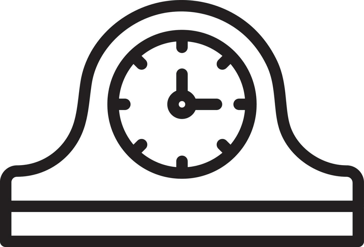 Kaminsims Uhr Symbol Vektor Bild. geeignet zum Handy, Mobiltelefon Apps, Netz Apps und drucken Medien.
